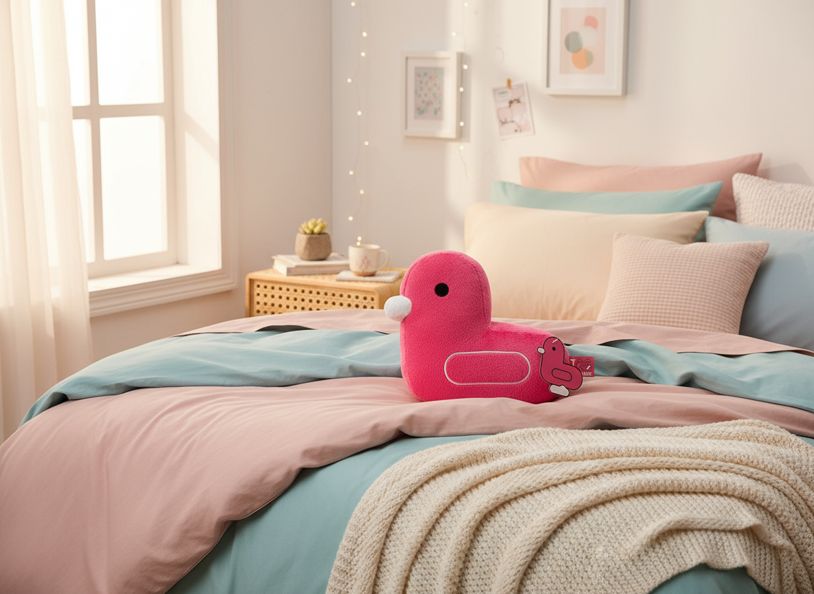 Rose duck cushion