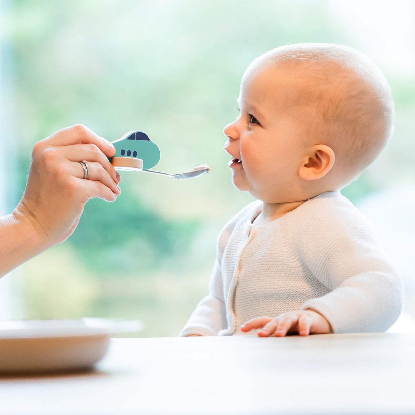 Cuillère Enfant Avion Turquoise