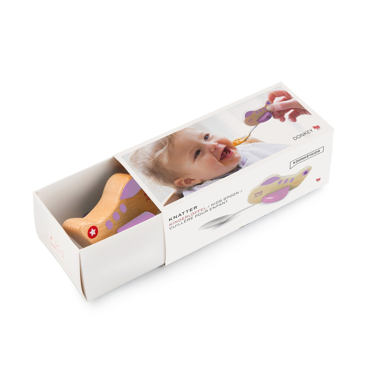 Children's spoon purple plane
