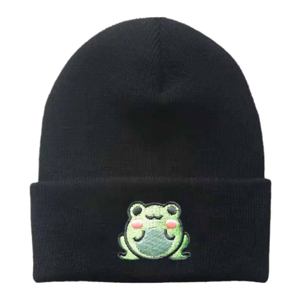 Geborduurde Kawaii kikkerhoed