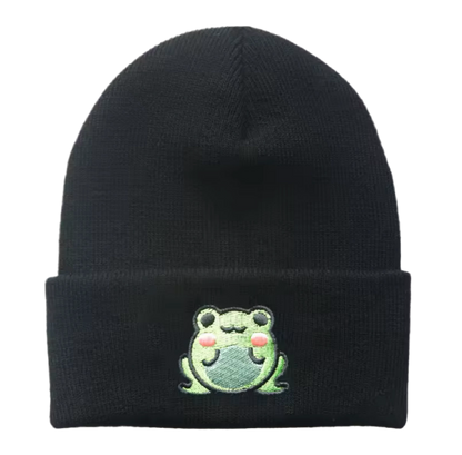 Embroidered Kawaii Frog Hat