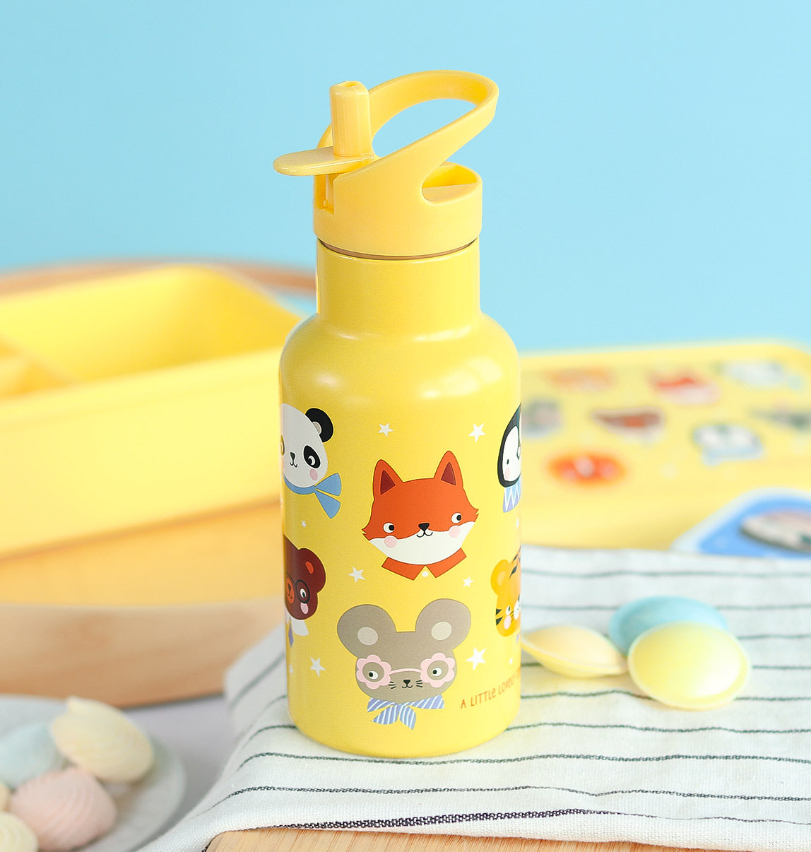 Gourde enfant en inox - Amis des animaux – vue 2 – A Little Lovely Company