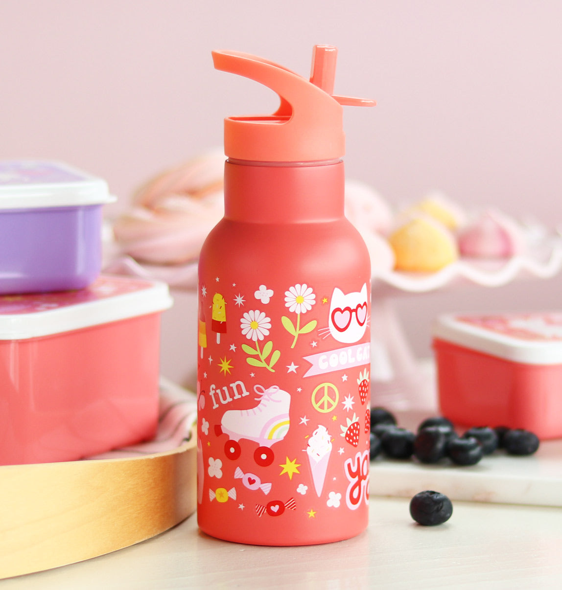 Gourde enfant en inox - Fun – vue 2 – A Little Lovely Company