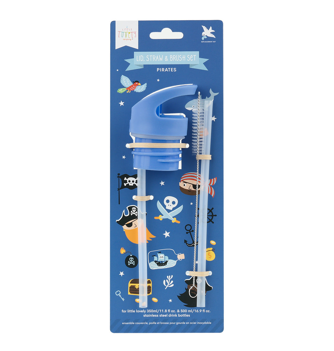 Kit bouchon, paille et goupillon - Pirates