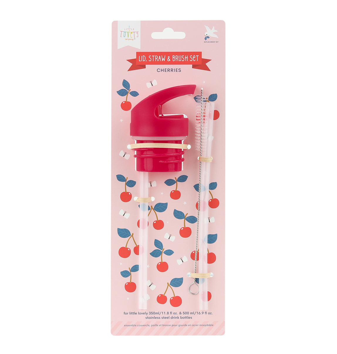 Kit bouchon, paille et goupillon - Cerises