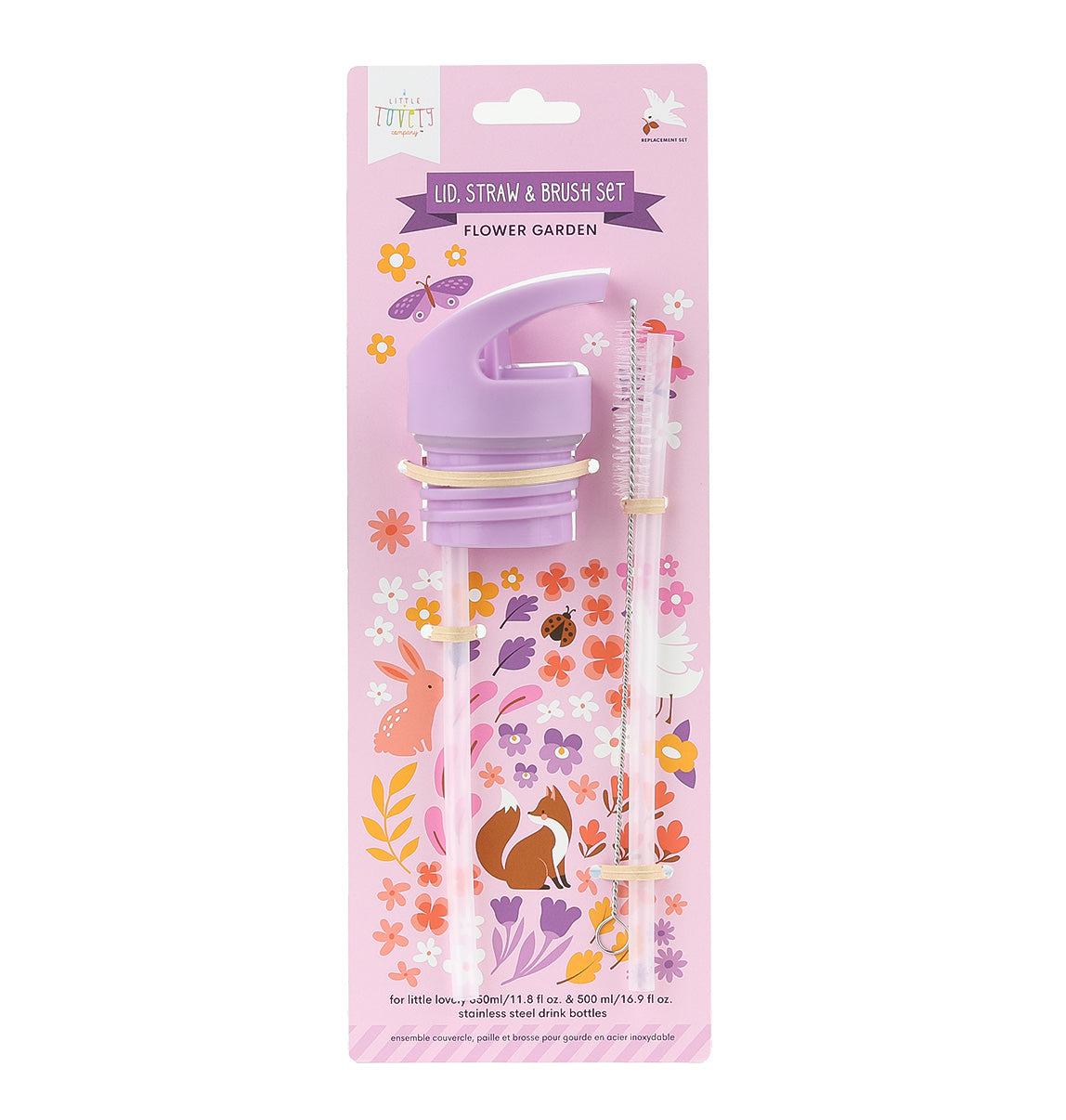 Kit bouchon, paille et goupillon - Jardin fleuri