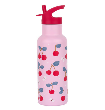 Gourde XL en inox - Cerises – vue 4 – A Little Lovely Company