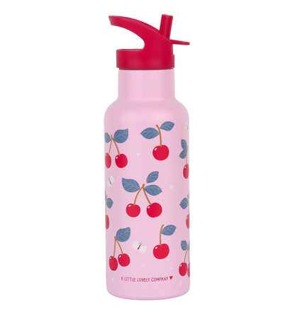 Gourde XL en inox - Cerises – vue 3 – A Little Lovely Company