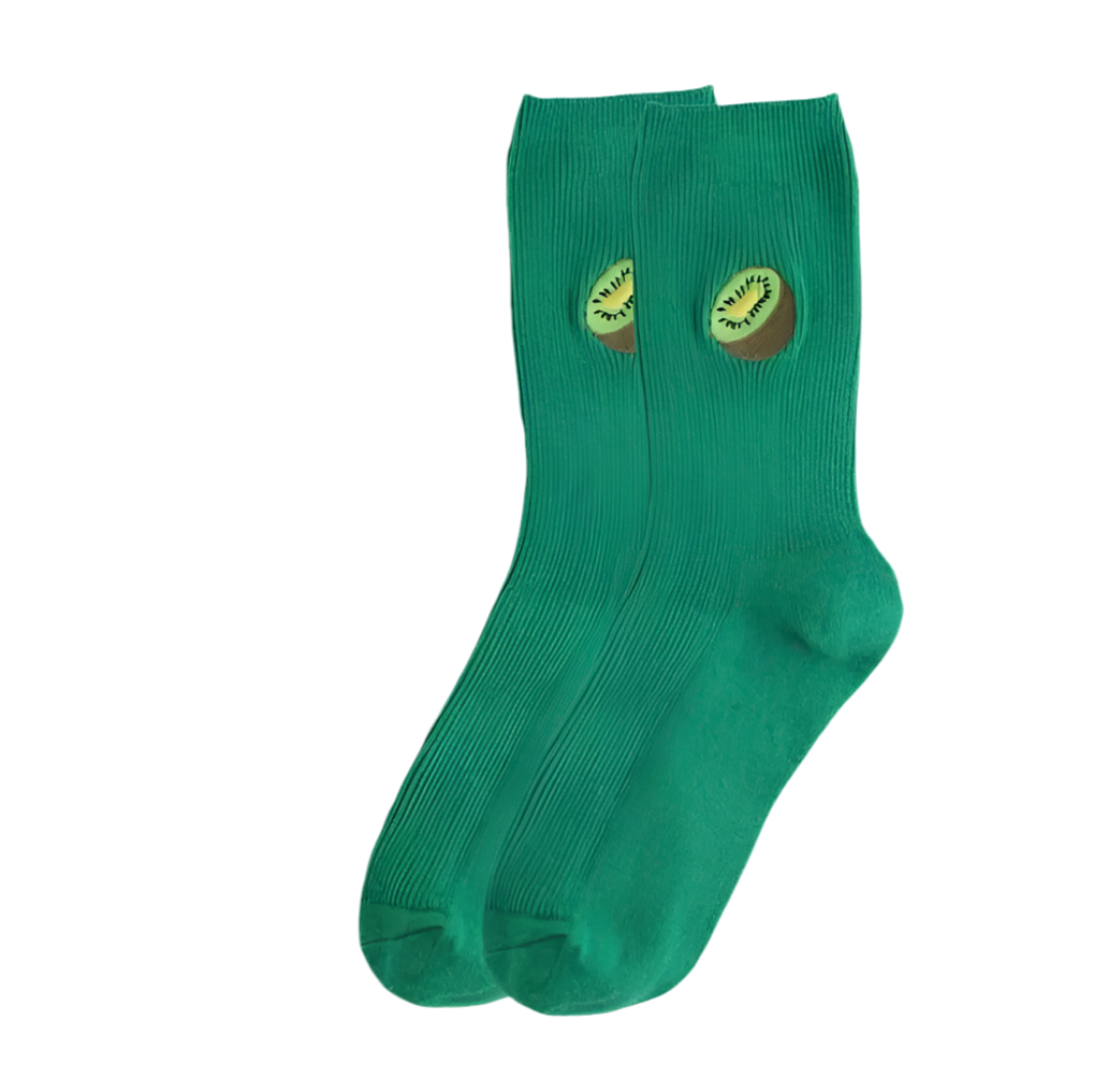 Embroidered Kiwi socks