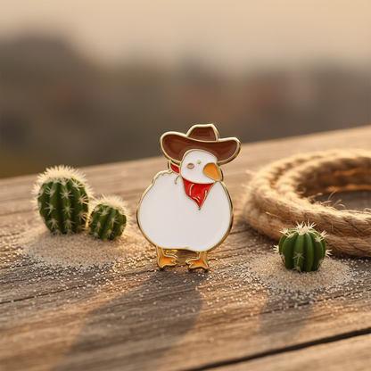Cowboy White Duck Pin