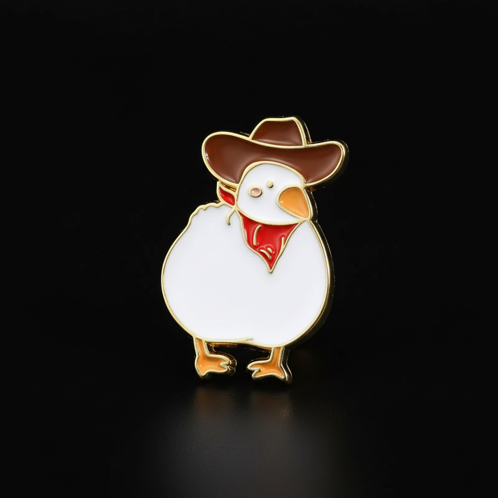 Cowboy White Duck Pin
