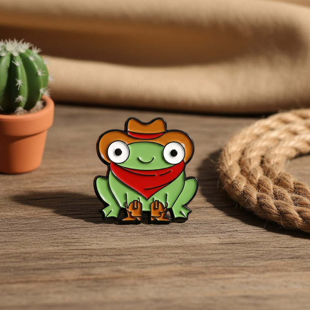Cowboy Frog Pin