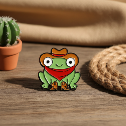 Cowboy Frog Pin