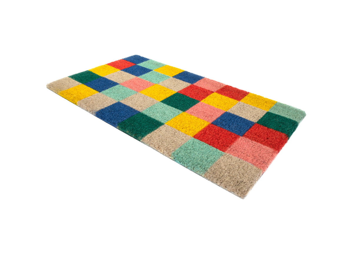 Summer Squares Doormat Multicolor