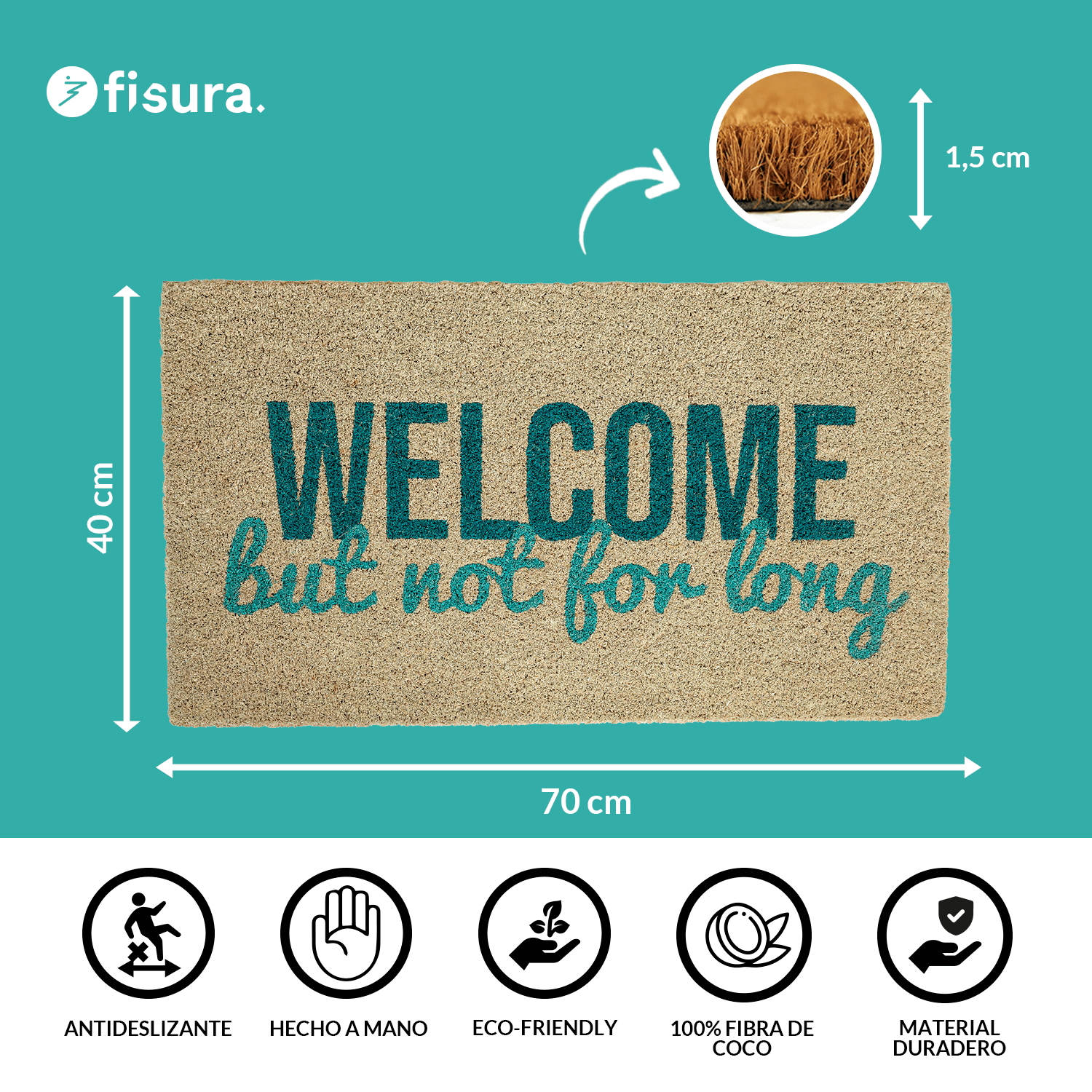 Paillasson « Welcome but not for long » – Fisura – vue 4