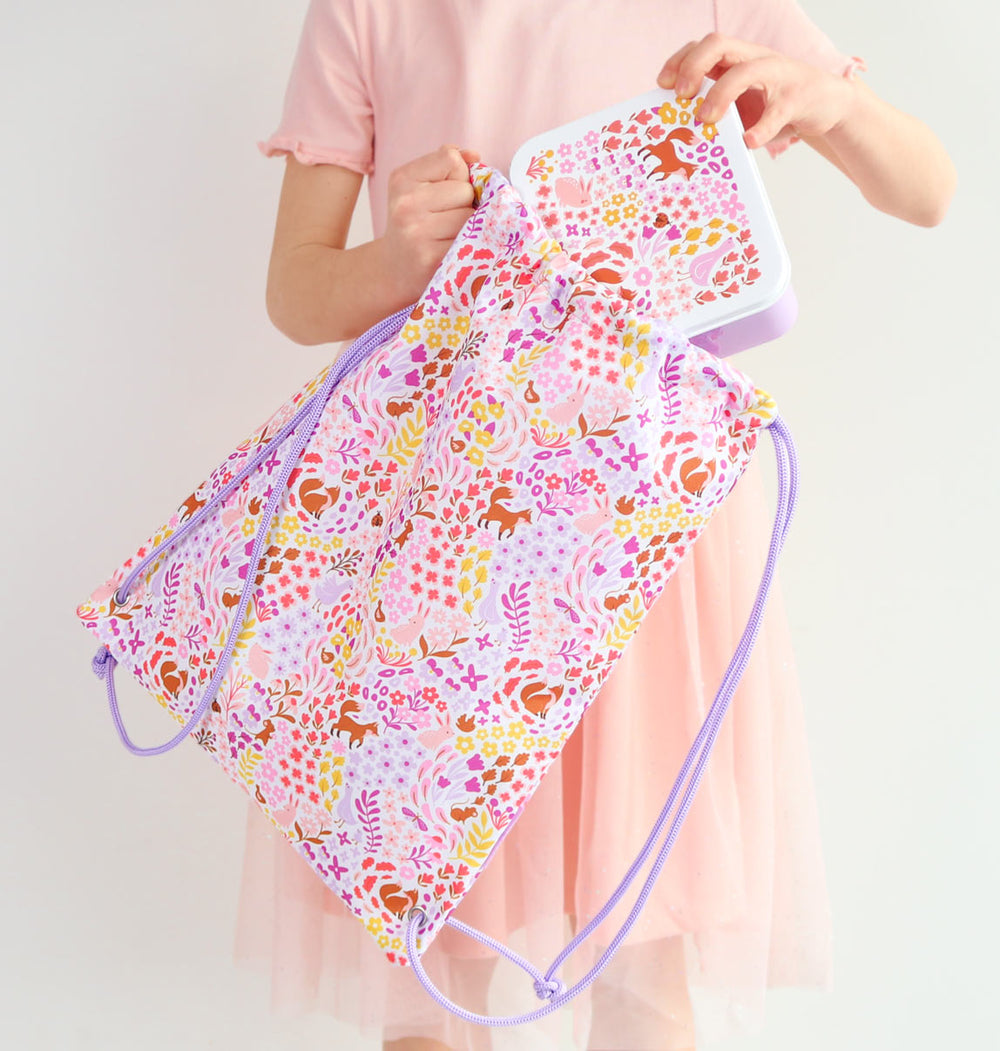 Sac à cordons enfant - Jardin fleuri