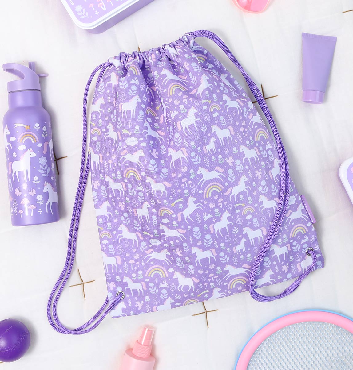 Sac à cordons enfant - Unicorn Dreams – vue 2 – A Little Lovely Company