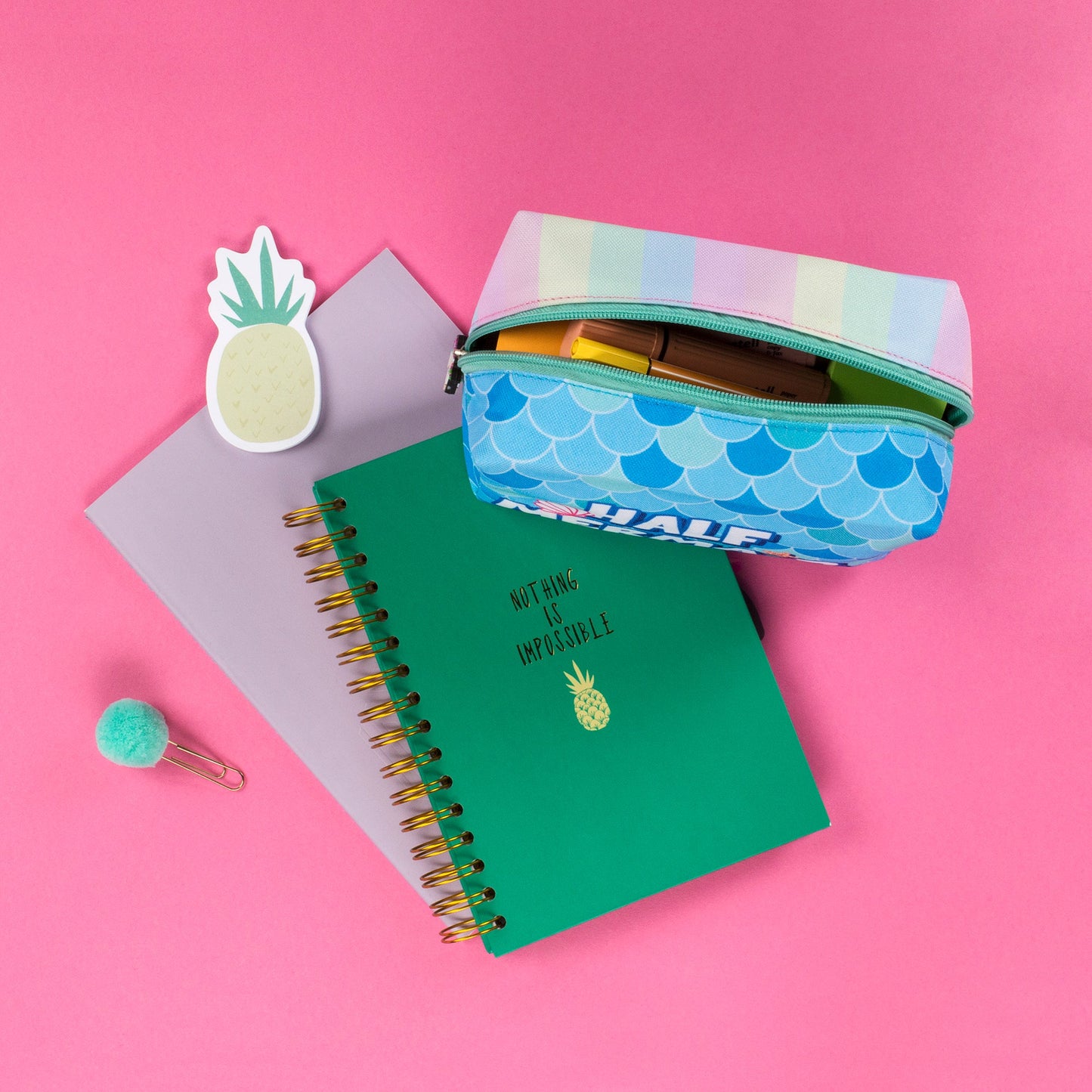 Half & Half Pencil Case/Makeup Bag