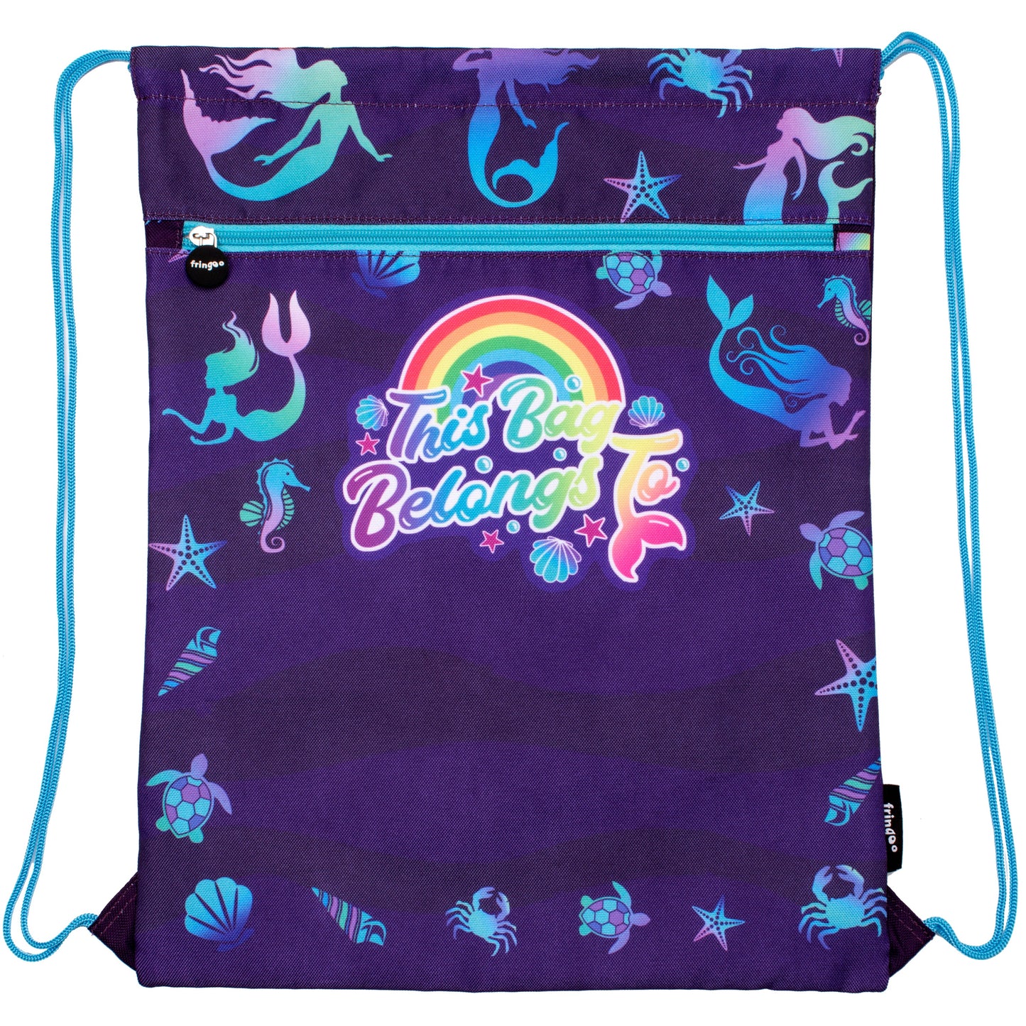 Personalized Drawstring Bag - Purple Mermaids