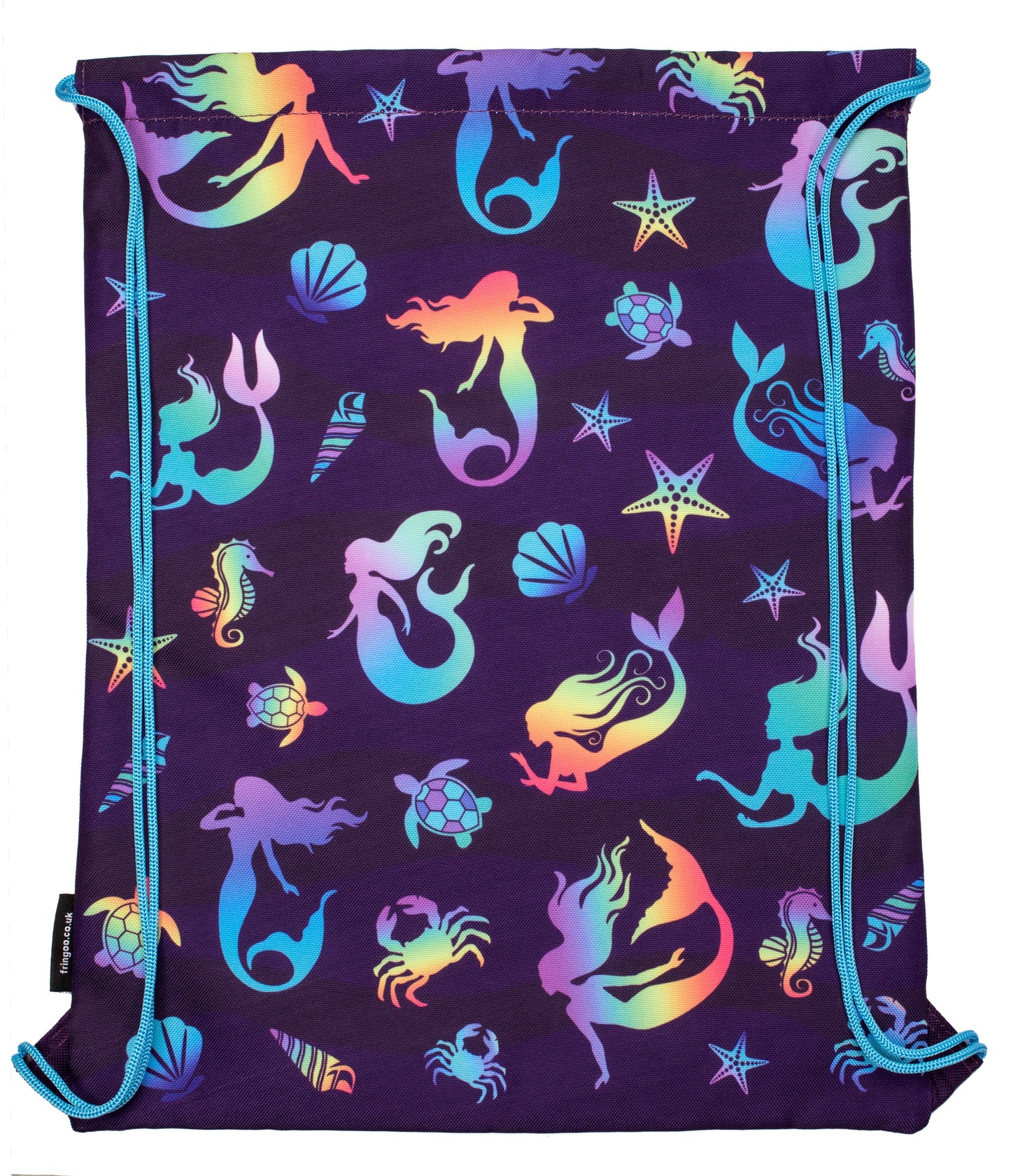 Personalized Drawstring Bag - Purple Mermaids