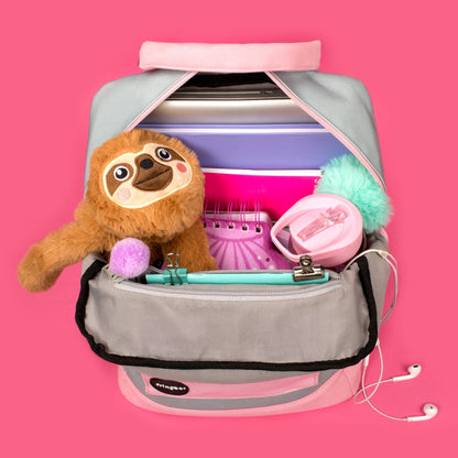 Sac à Dos Adolescent Gris et Rose