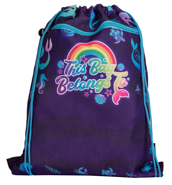 Personalized Drawstring Bag - Purple Mermaids