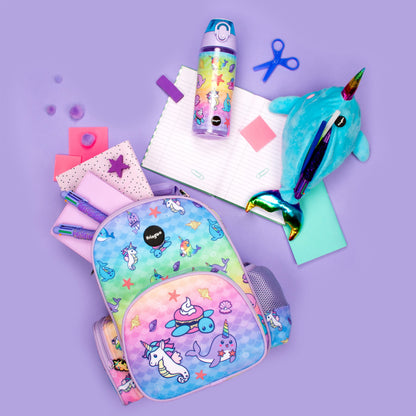 Straw Water Bottle - Narwhal & Seahorse