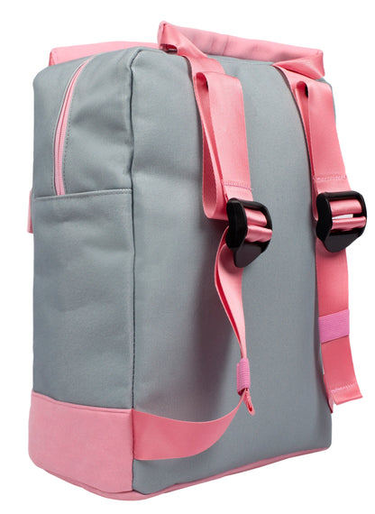 Sac à Dos Adolescent Gris et Rose