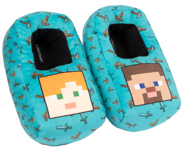 Chaussons enfant – Minecraft 3D – Alex et Steve
