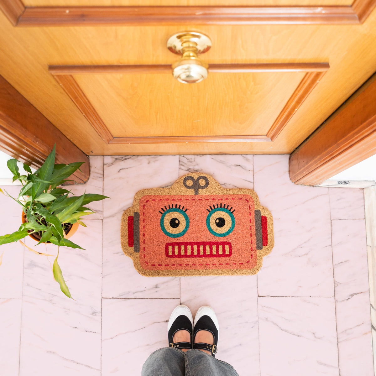 "Robot" pink doormat