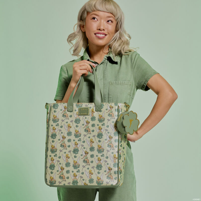 Peter Pan, Tinker Bell and Clover print tote bag with coin purse