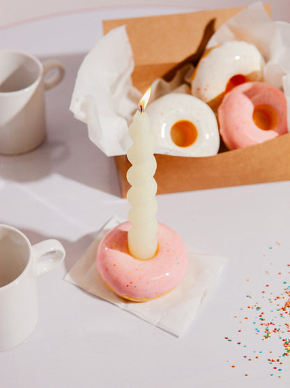 Bougeoir Donut Rose Fast Food