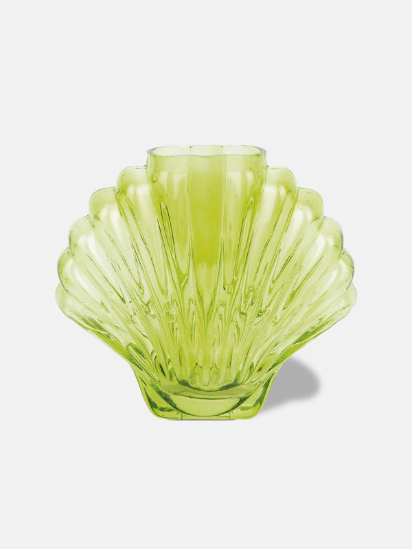 Vase with Green Seashells