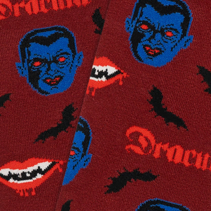 Dracula and Bat Socks - Dark Red