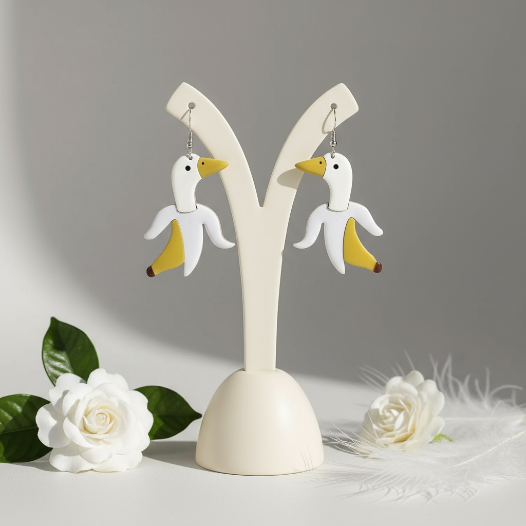 Boucles d'Oreilles Canard Banane