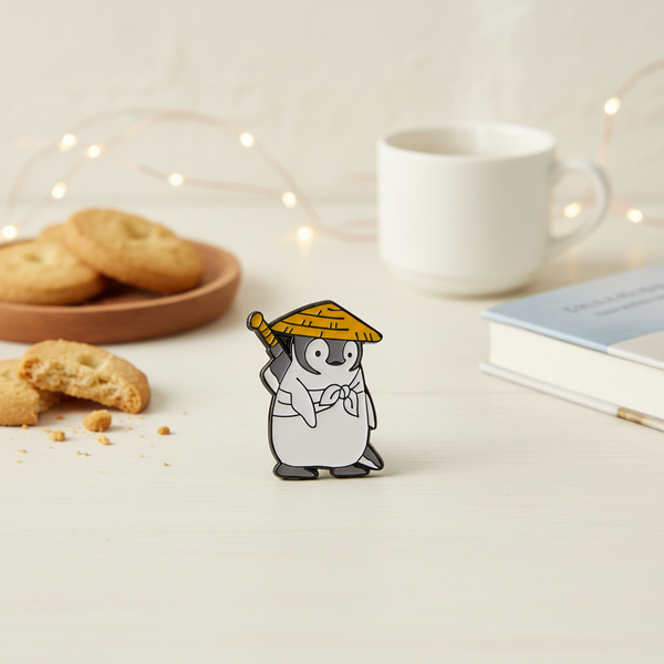 Samurai-Pinguin-Anstecknadel