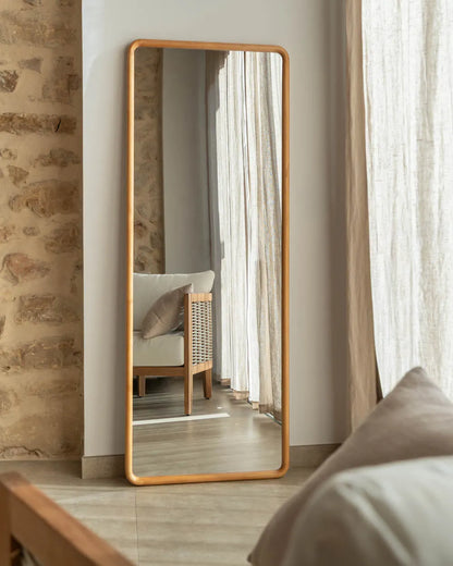 Rectangular wooden wall mirror - CRETA