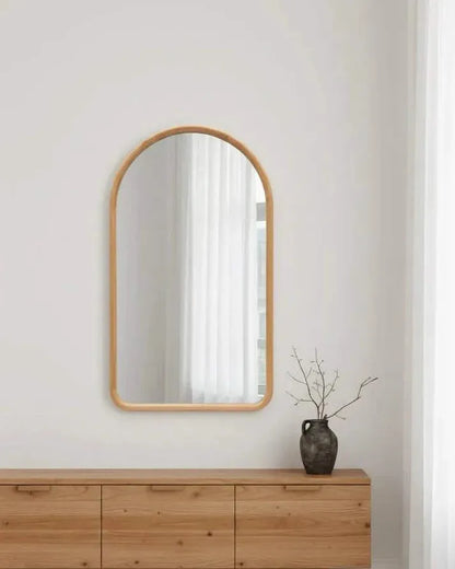 Arched wooden wall mirror - IONA