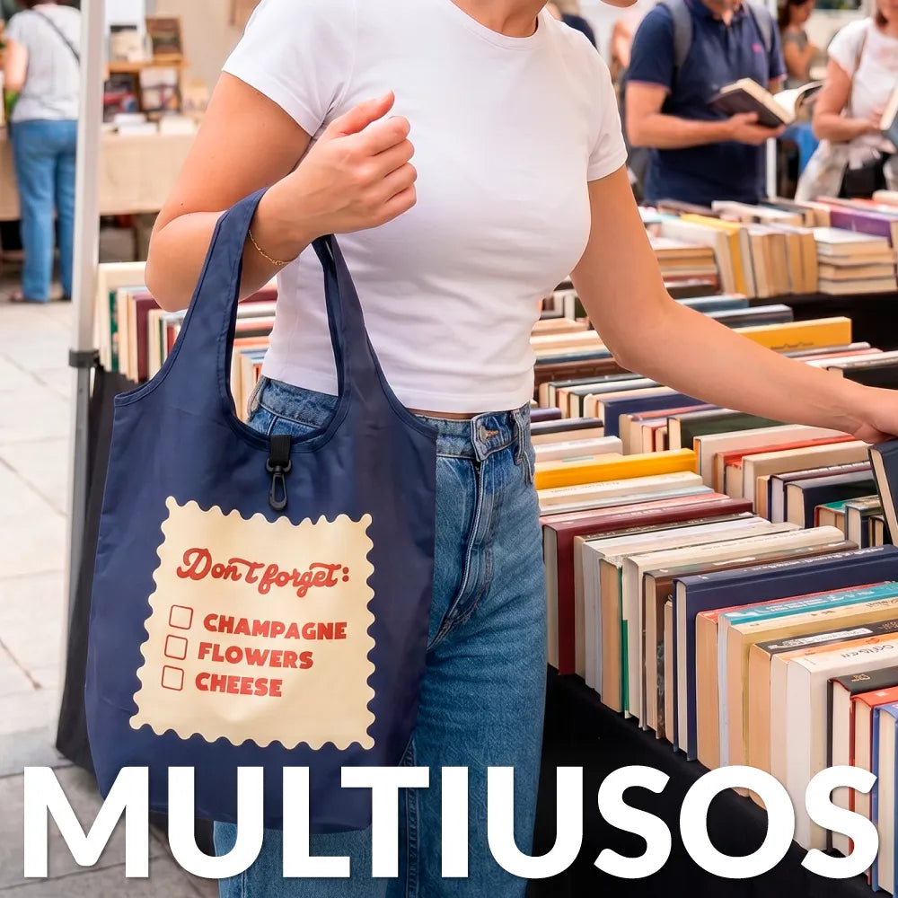 Sac de Courses Pliable « Don’t forget champagne, flowers, cheese » – Fisura – vue 5