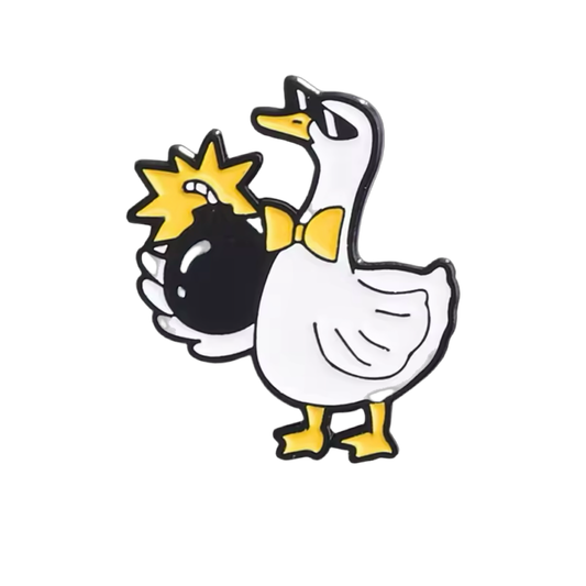 pins canard blanc avec explosif