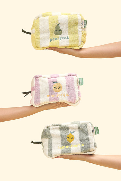 Mandy Mandarin Terry Cloth Wash Bag