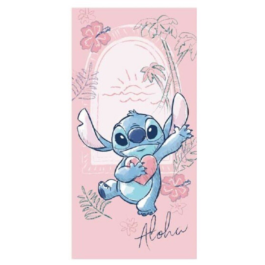 LILO & STITCH -Stitch Rose -Serviette de Plage 100% Polyester 70x140cm