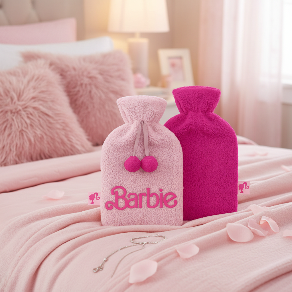 Barbie Plush &amp; Embroidered Hot Water Bottle - Logo