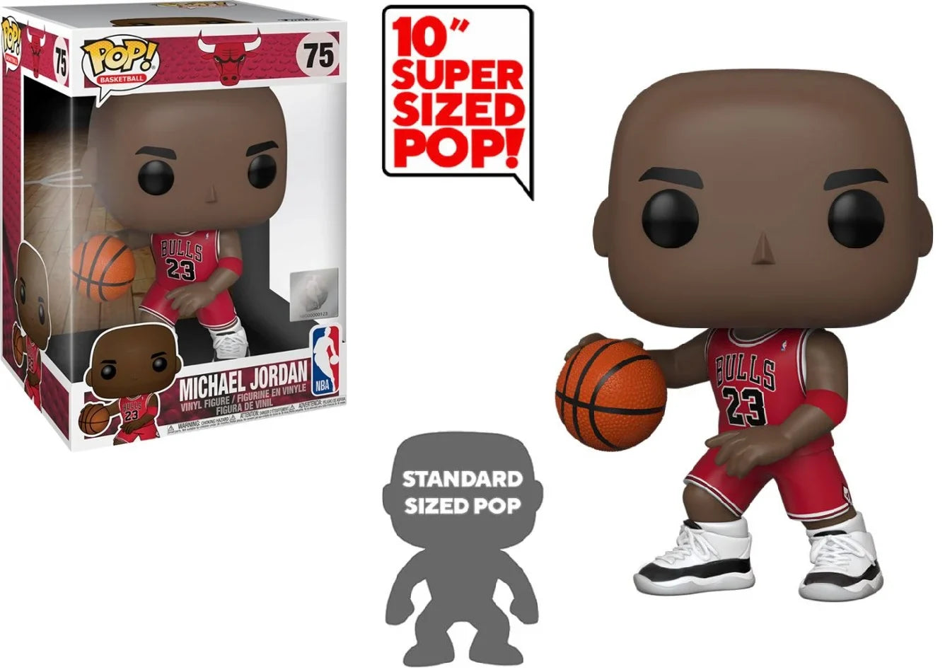 pop jumbo michael jordan red jersey 75