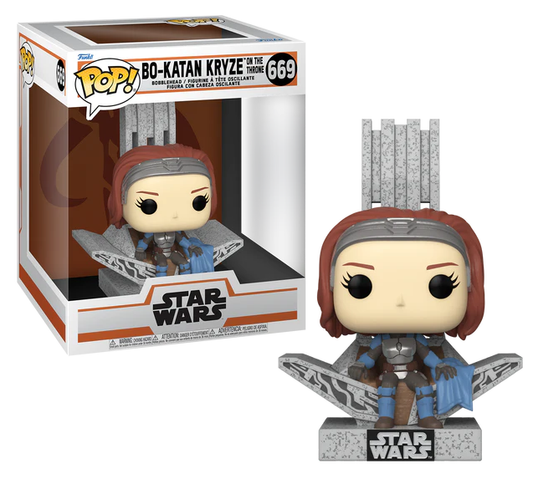 the mandalorian pop deluxe n 669 bo katan avec throne