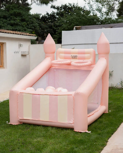 Large inflatable children's basketball hoop - CREAM