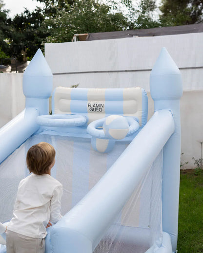 Large inflatable children's basketball hoop - CREAM