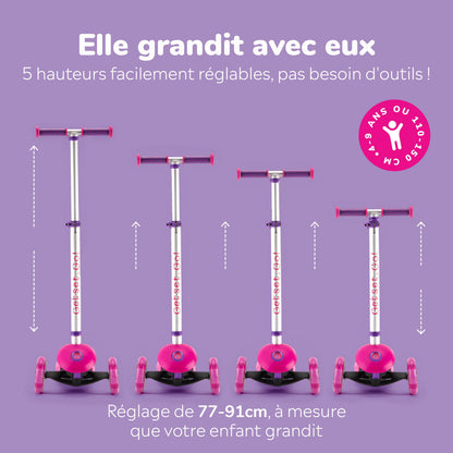 Trunki 3-Wheel Foldable Scooter - Large 4-7 Years (Pink)