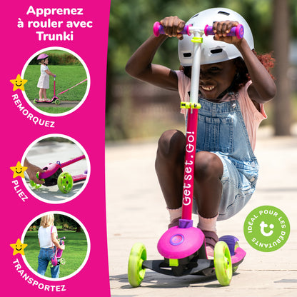 Trunki 3-Wheel Foldable Scooter - Small 2-5 years (Pink)