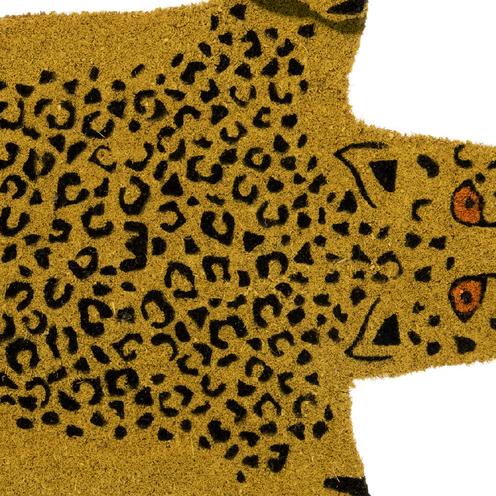 Ochre leopard doormat